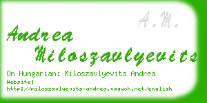 andrea miloszavlyevits business card